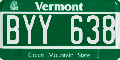 VT license plate BYY638