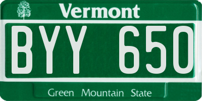 VT license plate BYY650