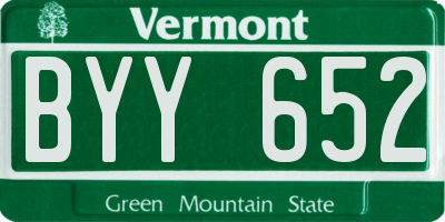 VT license plate BYY652