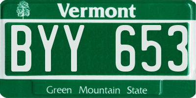 VT license plate BYY653