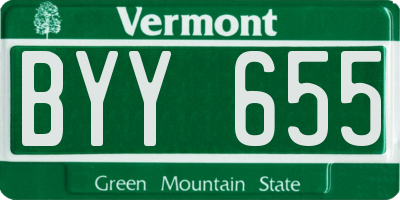 VT license plate BYY655