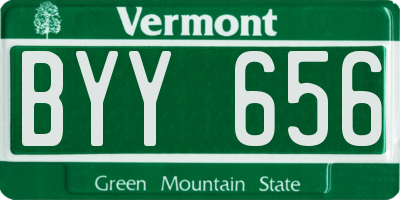 VT license plate BYY656