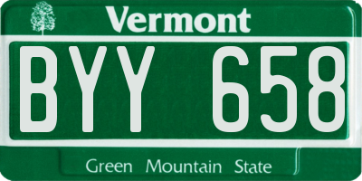 VT license plate BYY658