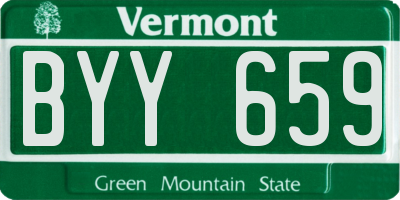 VT license plate BYY659