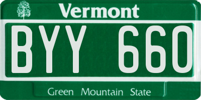 VT license plate BYY660