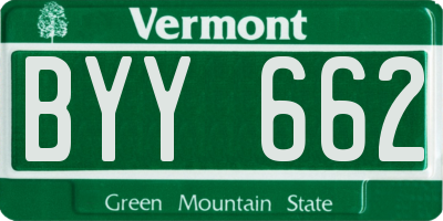 VT license plate BYY662