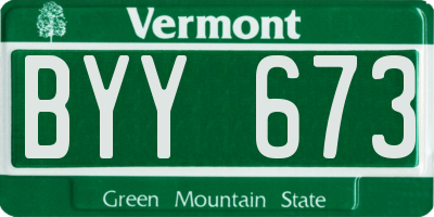 VT license plate BYY673