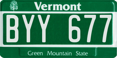 VT license plate BYY677