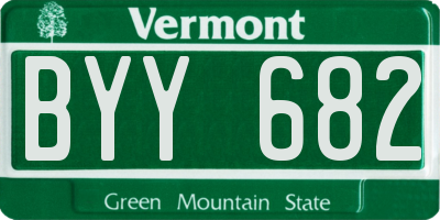 VT license plate BYY682