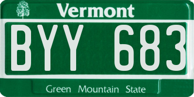 VT license plate BYY683