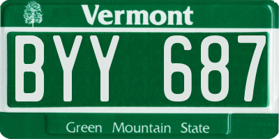 VT license plate BYY687