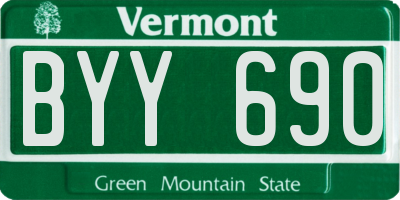 VT license plate BYY690