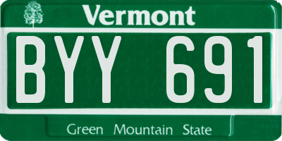 VT license plate BYY691