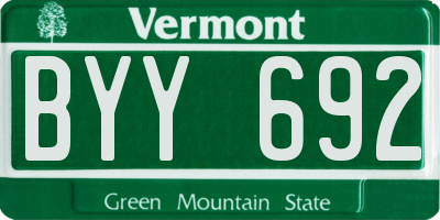VT license plate BYY692