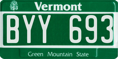 VT license plate BYY693