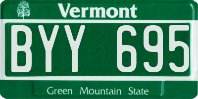 VT license plate BYY695