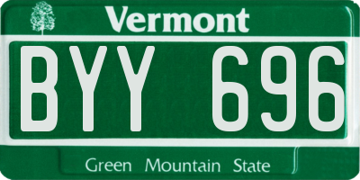 VT license plate BYY696