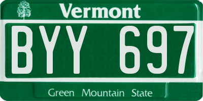 VT license plate BYY697