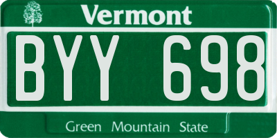 VT license plate BYY698