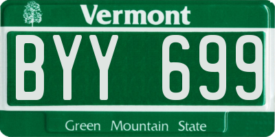 VT license plate BYY699