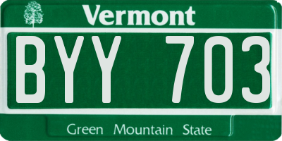 VT license plate BYY703