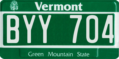 VT license plate BYY704