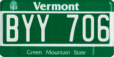 VT license plate BYY706