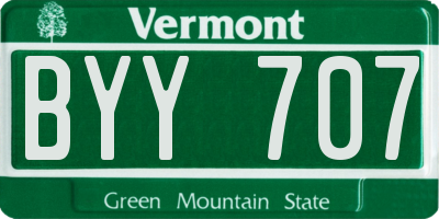 VT license plate BYY707