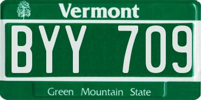 VT license plate BYY709