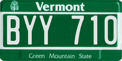 VT license plate BYY710