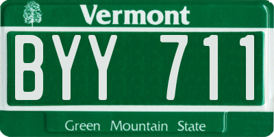 VT license plate BYY711