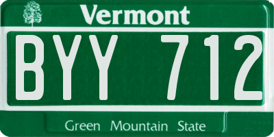 VT license plate BYY712