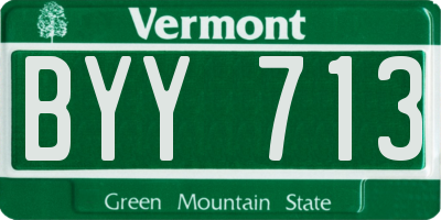 VT license plate BYY713