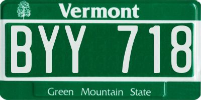 VT license plate BYY718