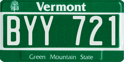 VT license plate BYY721