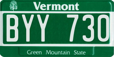 VT license plate BYY730