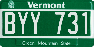 VT license plate BYY731