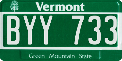 VT license plate BYY733