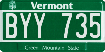 VT license plate BYY735