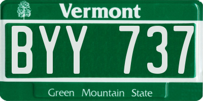 VT license plate BYY737