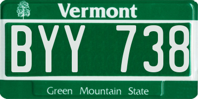 VT license plate BYY738