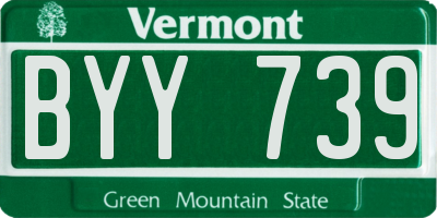 VT license plate BYY739