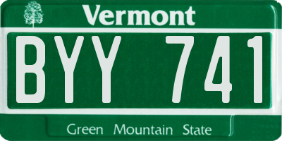 VT license plate BYY741