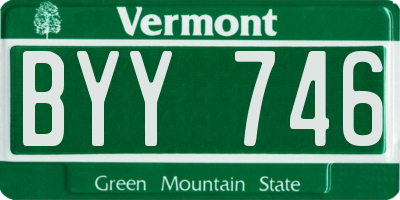 VT license plate BYY746
