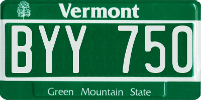 VT license plate BYY750