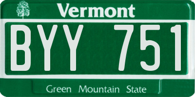 VT license plate BYY751