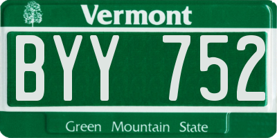 VT license plate BYY752