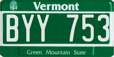 VT license plate BYY753