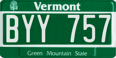 VT license plate BYY757