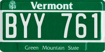 VT license plate BYY761